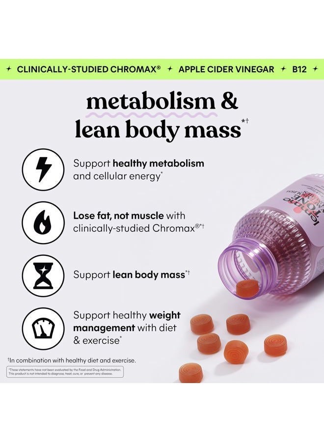 Lemme Tone Metabolism Gummies, Apple Cider Vinegar, Clinically Studied Chromium, B12, Ginger, Promote Lean Body Mass, Watermelon Apple Flavor (30 Day Supply) Packaging may vary - Image 3